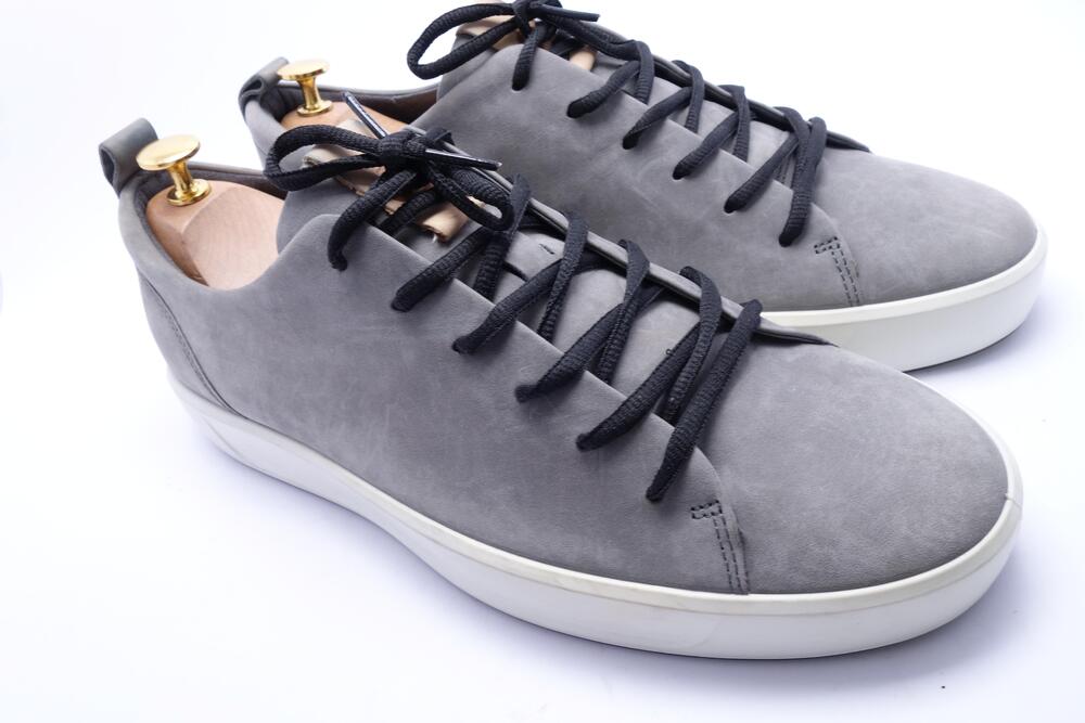 ECCO Shoes Mens Size 11 Gray Leather Low Top Casual Comfort Sneakers EU 45